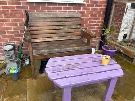Photo of free Garden wooden bench and small table (Walton ST15) #2