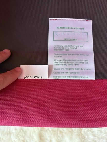 Photo of free John Lewis bright pink sofa (Wimbledon SW19) #2