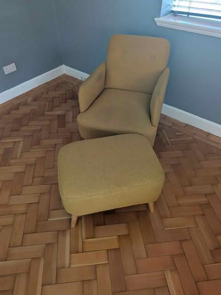Photo of free Yellow chair and foot stool (Five Ways B16) #4