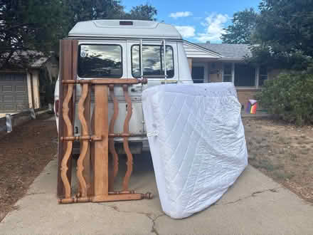 Photo of free Full-size Bed Frame + Mattress (Longmont) #1