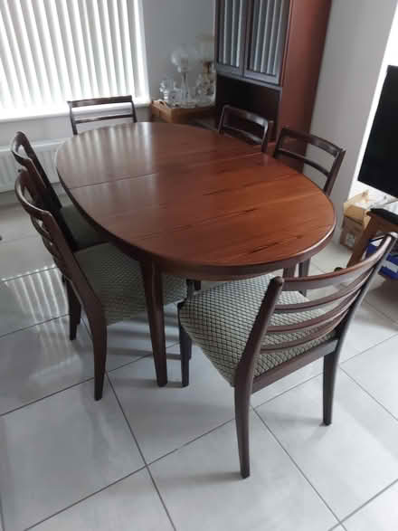 Photo of free Brown wood table and 6 chairs (Pitstone) #1