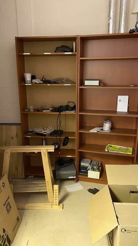 Photo of free 3 office desks, 1 round meeting desk, a filing cabinet .. (New England Quarter BN1) #2