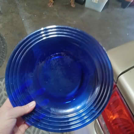 Photo of free 6 large blue glass plates (Juan tabo and Lomas) #2