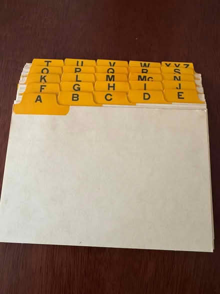 Photo of free Alphabet 4 x 6 index card dividers (Swarthmore) #1