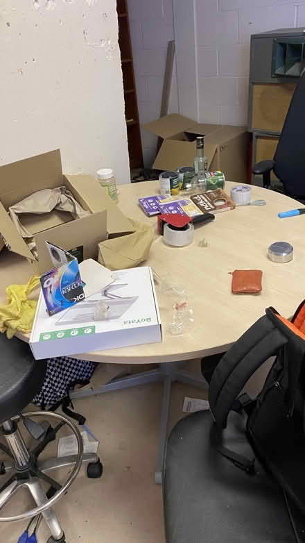 Photo of free 3 office desks, 1 round meeting desk, a filing cabinet .. (New England Quarter BN1) #3