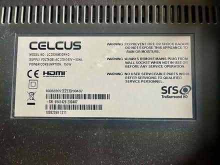 Photo of free Celcus 32” TV inc remote fully working (Caldecott OX14) #3