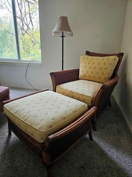 Photo of free Wicker/Rattan Chair and Ottoman (Phoenixville) #1