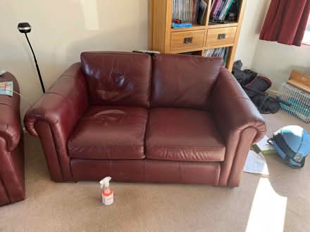 Photo of free 2-seat leather sofas (Walton) #1