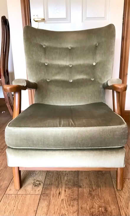 Photo of free Lounge chair. Olive green (Knighton Powys) #1