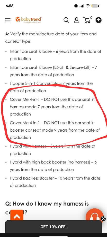 Photo of free Two car seats — Britax & Babytrend (Clinton, New York) #4