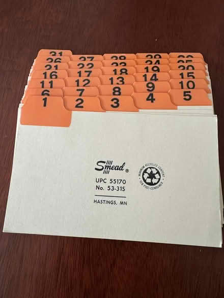 Photo of free Numbered 3 x 5 card dividers (Swarthmore) #1