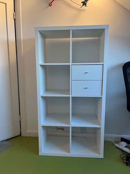 Photo of free tall white shelf (9 old north road, sg8 5ds) #3