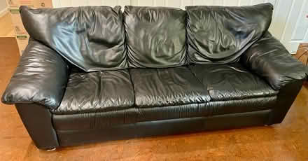 Photo of free Black leather couch (Terra Linda) #1