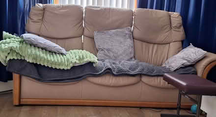 Photo of free 3 seater leather sofa. (Fraserburgh AB43) #1