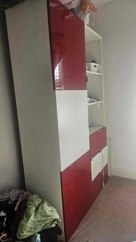 Photo of free Very tall Red Shelves and draws (W10 North Kensington) #3