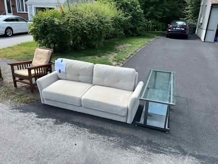 Photo of free Couch, mission chair, tv table (7 Clearview, Framingham) #1