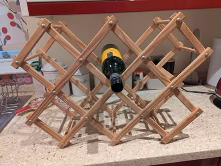 Photo of free Wooden 10 bottle folding wine rack - unused (Wimbledon SW19) #1