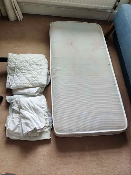 Photo of free A Child's mattress and linen (Temple Fortune NW11) #1
