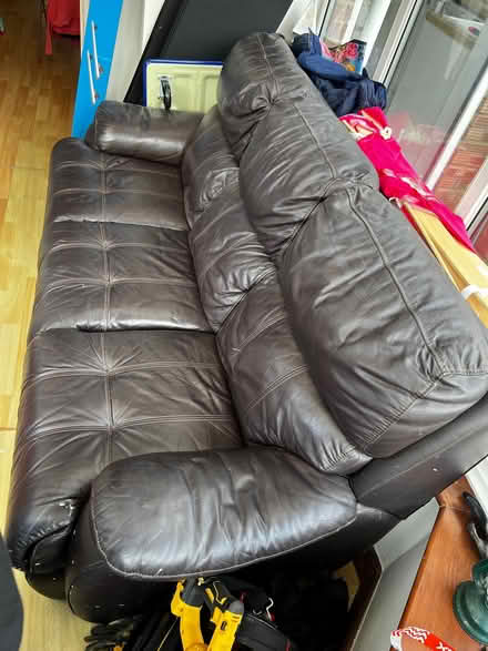 Photo of free Brown Leather Sofa (Belvidere SY2) #2