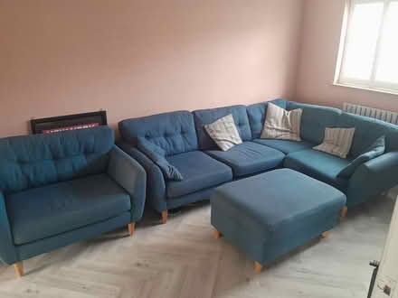 Photo of free L Couch, large chair and stool set (Whitefield M45) #1
