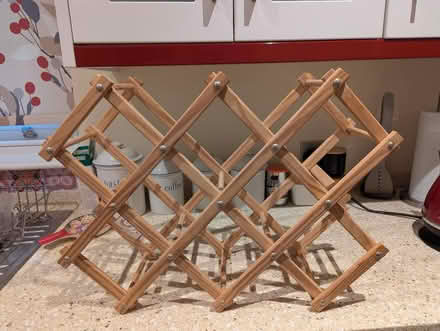 Photo of free Wooden 10 bottle folding wine rack - unused (Wimbledon SW19) #2