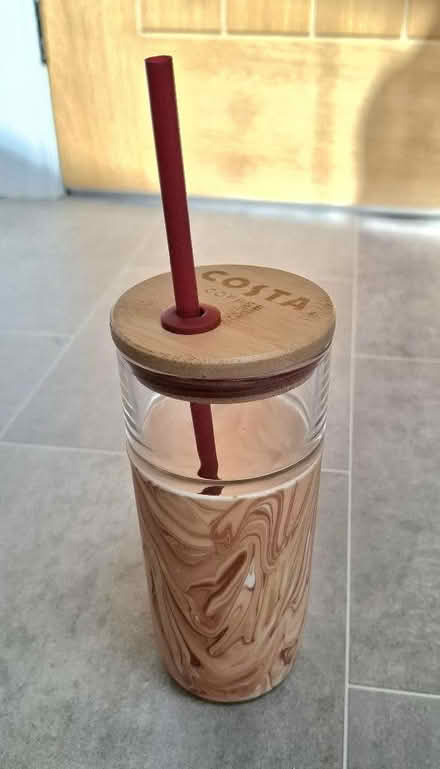 Photo of free Glass Costa Coffee drinks cup with straw (Boughton Monchelsea ME17) #1