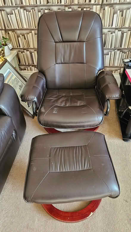 Photo of free Reclining Chair and Footstool (Leslie KY6) #1