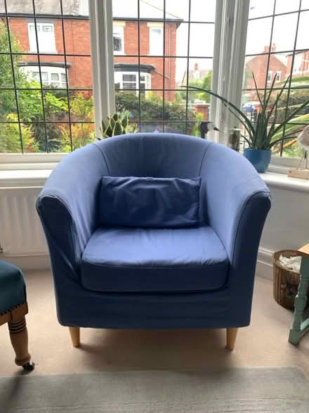 Photo of free Blue Ikea bucket chair (Gosforth) #1