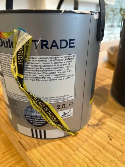 Photo of free Dulux trade eggshell white 2.5l (West Kirby CH48) #2