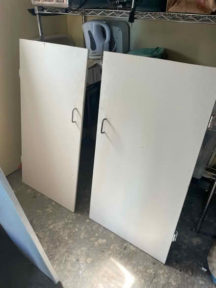 Photo of free Large wood white upper cabinet (Lower west side) #3