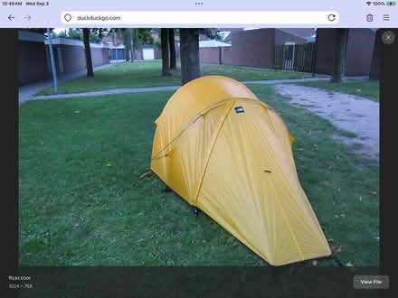 Photo of free back packing tent free standing (Ann Arbor near Hillside Terr.) #1