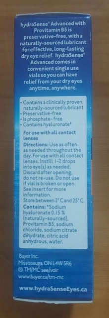Photo of free hydraSense moisturizing eye drops (Broadview and Gerrard) #2