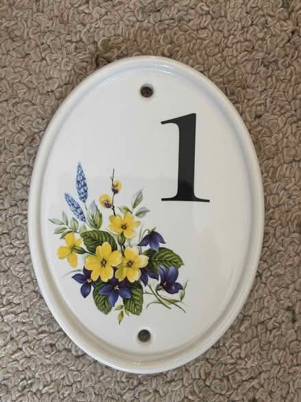 Photo of free House number plate - No. 1 (Bookham, Leatherhead) #1