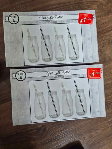 Photo of free 8 New Glass Milk Bottles (Bengeo SG14) #1