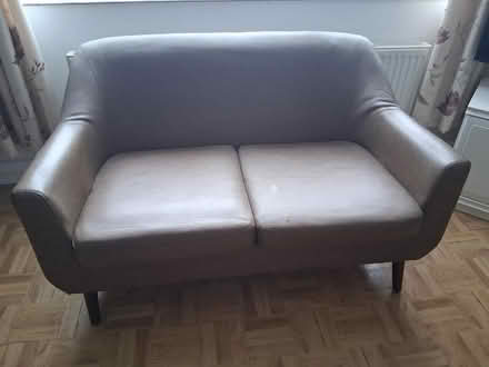 Photo of free Dunelm tub/small brown sofa (CO13) #1