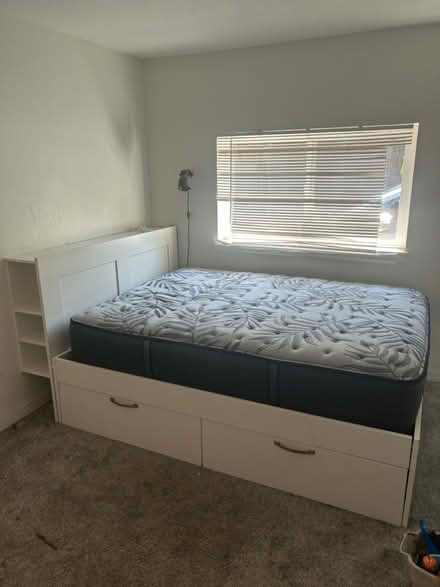 Photo of free Queen bed base w/drawers/ headboard (South Ashland) #1