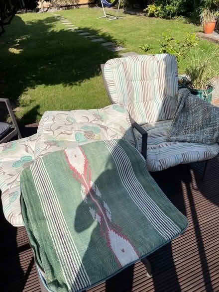 Photo of free Garden cushions and blanket (Golden Green TN11) #1