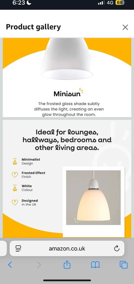 Photo of free White Frosted Glass Replacement Light Shades (Whixley HG5) #2