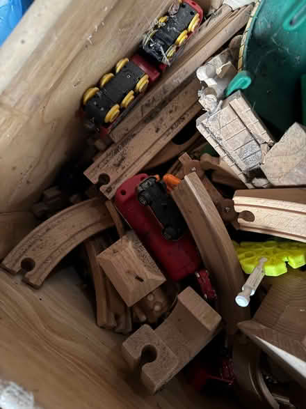 Photo of free A box of Brio toy train track, trains points etc, (Harlington LU5) #1