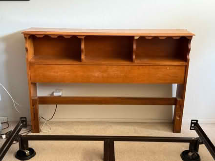 Photo of free Double / Queen wood headboard (Belmont / Carlmont) #1
