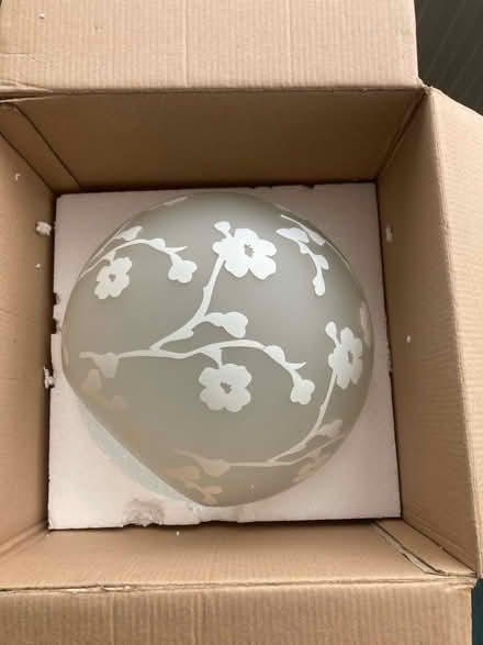 Photo of free Glass pendant lamp shade 25 cm dia (Cuffley EN6) #2