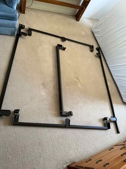 Photo of free Queen metal bed frame (Belmont / Carlmont) #3