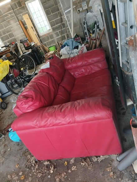 Photo of free Red Italian leather sofa (Rodwell DT4) #1