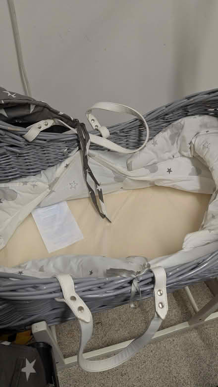 Photo of free Rocking Moses Crib with leather straps (Loftus Road W12) #2