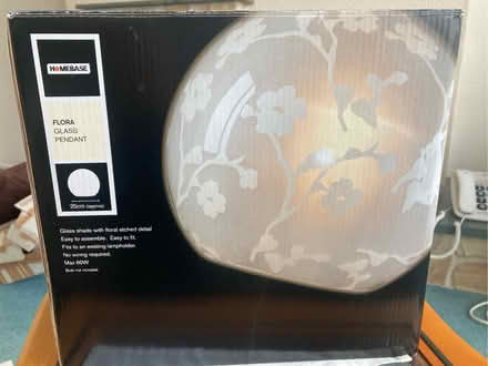 Photo of free Glass pendant lamp shade 25 cm dia (Cuffley EN6) #1