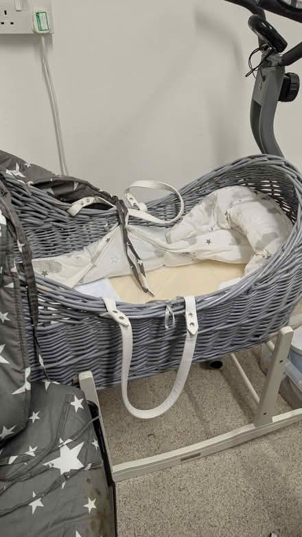 Photo of free Rocking Moses Crib with leather straps (Loftus Road W12) #3