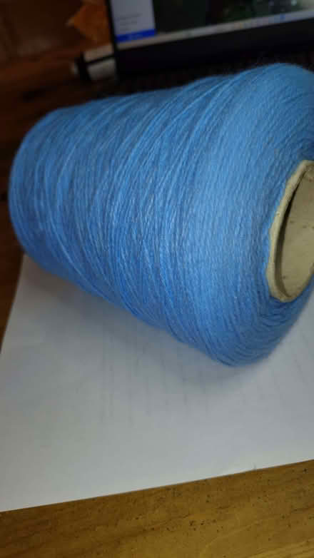 Photo of free Knitting yarn - on cone, pale blue acrylic. (GU10) #2