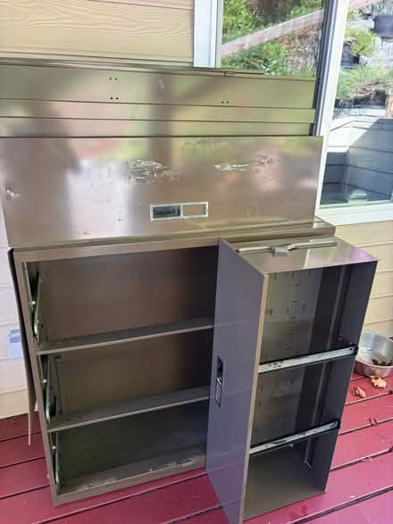 Photo of free Three drawer metal file cabinet (West Olympia) #1
