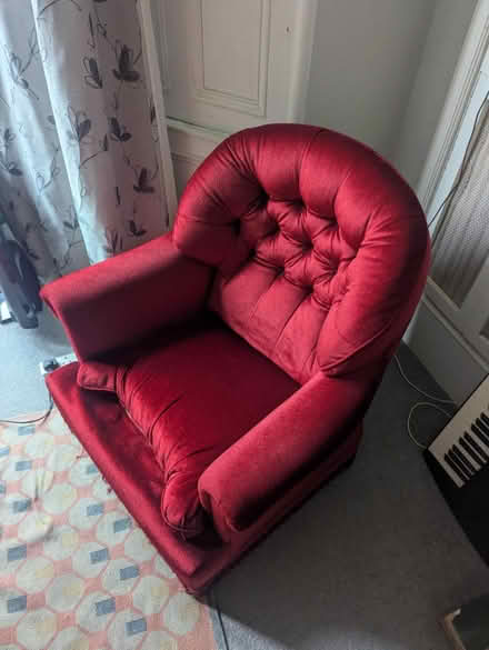 Photo of free Red Velvet sofa (G42) #1