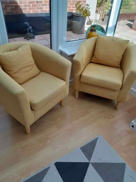 Photo of free 2 Ochre Tub Chairs (Felixstowe IP11) #1